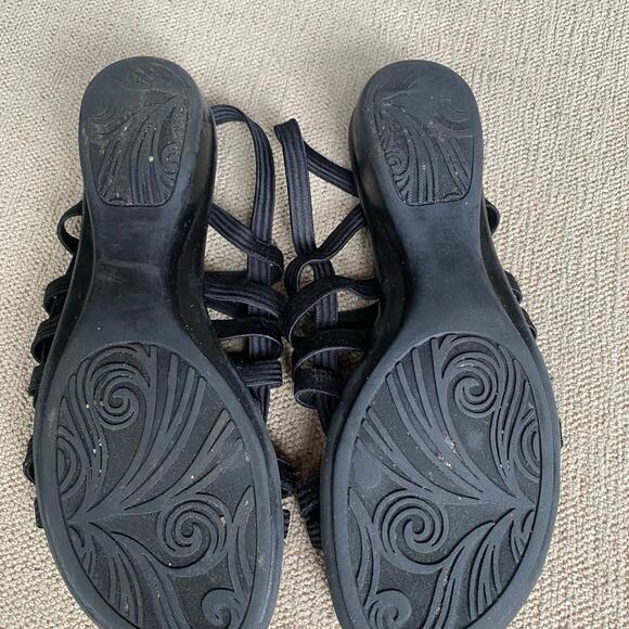 Strappy Sandals black size 7 comfy Transitional Fall Work Office Night Out - Picture 6 of 6